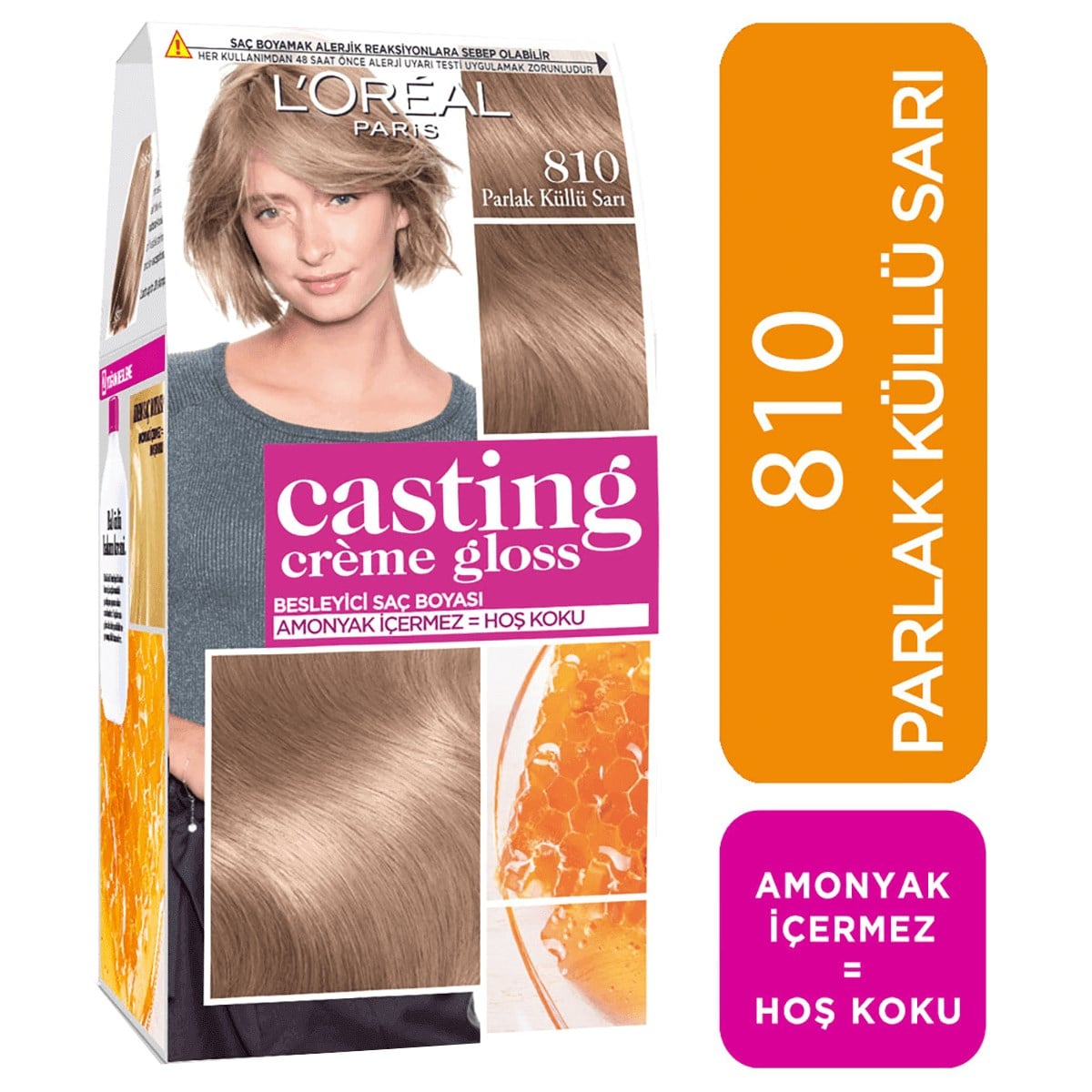 L'Oreal Paris Casting Amonyaksız Besleyici Saç Boyası Parlak Küllü Sarı 810