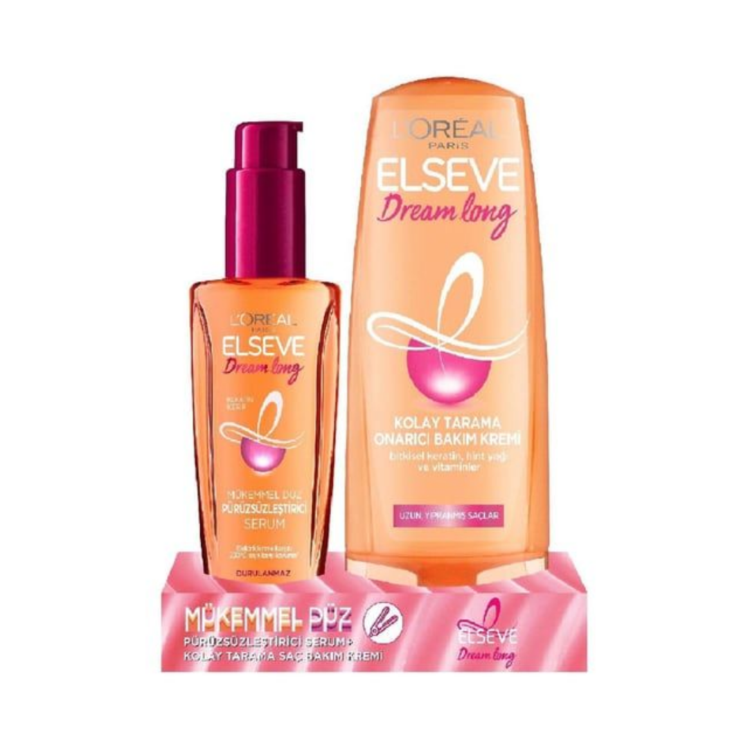 Loreal Paris Elseve Dream Long Pürüzsüzleştirici Serum ve 175 ml Onarıcı Bakım Kremi