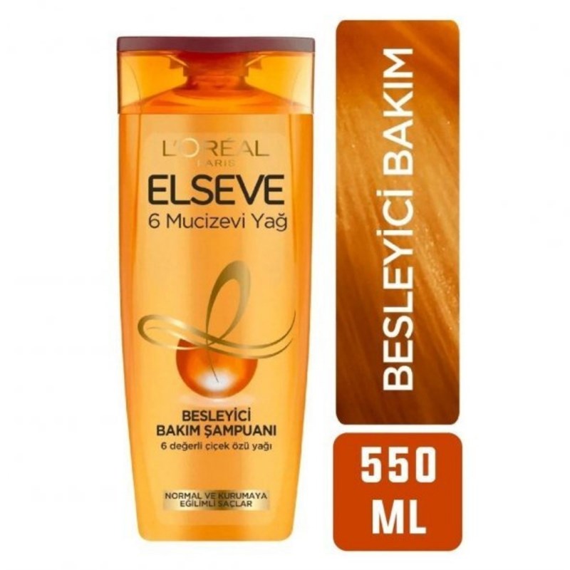 L'Oreal Paris Elseve Şampuan 6 Mucizevi Yağ Besleyici 550 Ml