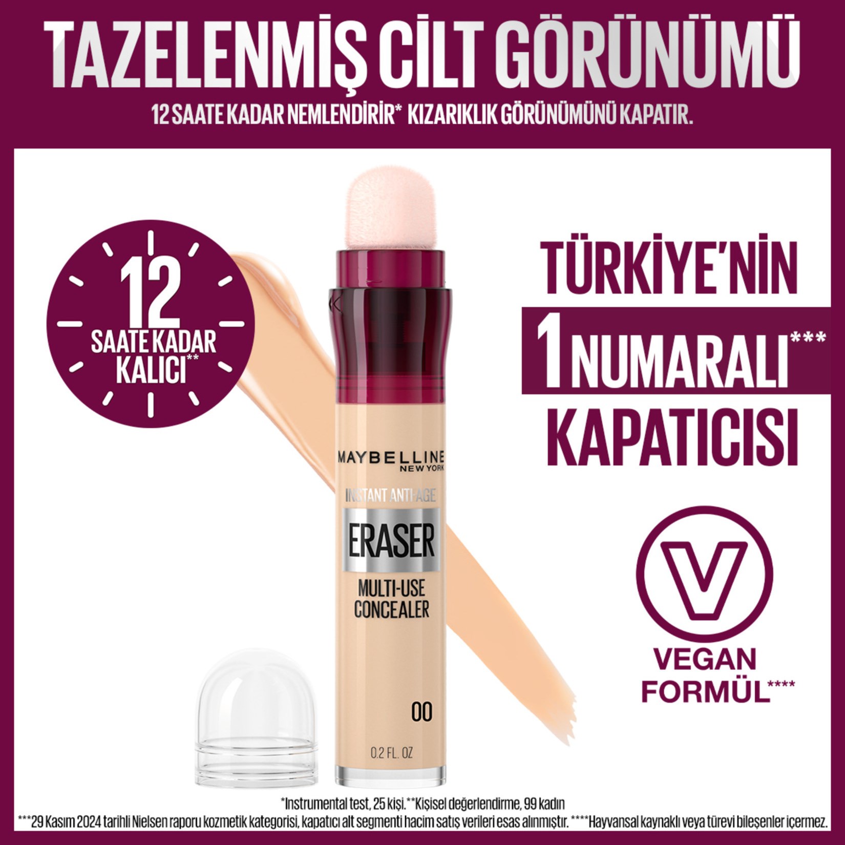 Maybelline New York Instant Eraser Anti Age Kapatıcı No: 00 Ivory