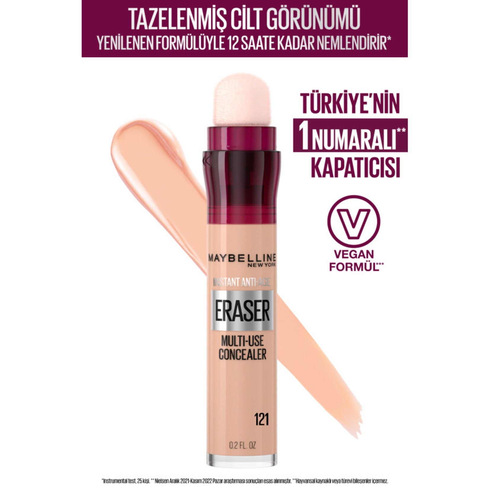 Maybelline New York Kapatıcı - Instant Age Eraser Concealer 121 Light Honey