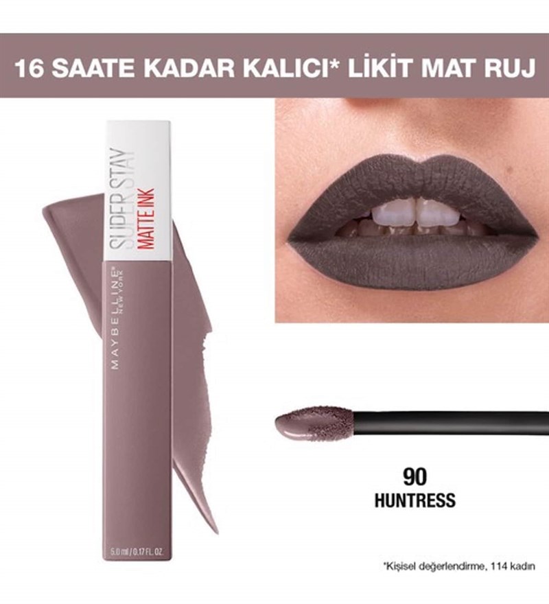 Maybelline New York Likit Mat Ruj - SuperStay Matte Ink Liquid Lipstick 90 Huntress
