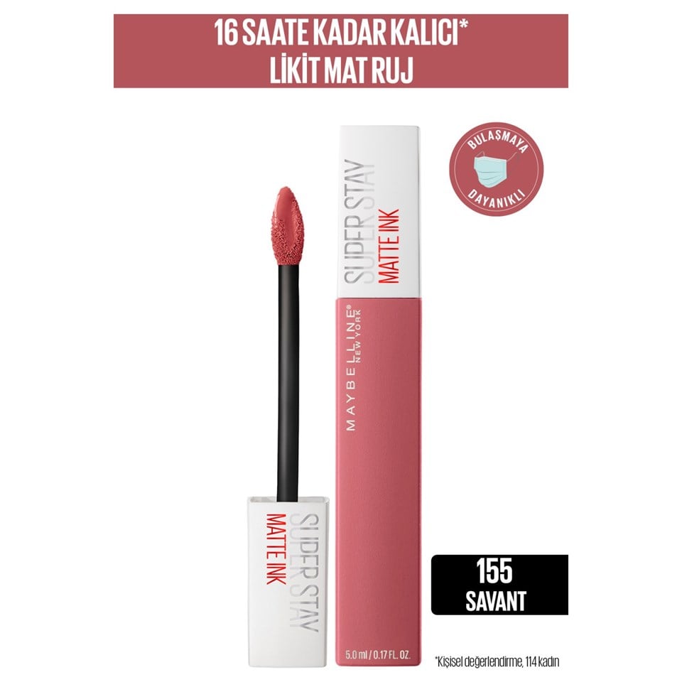 Maybelline New York SUPER STAY MATTE INK LİKİT MAT RUJ SAVANT-155