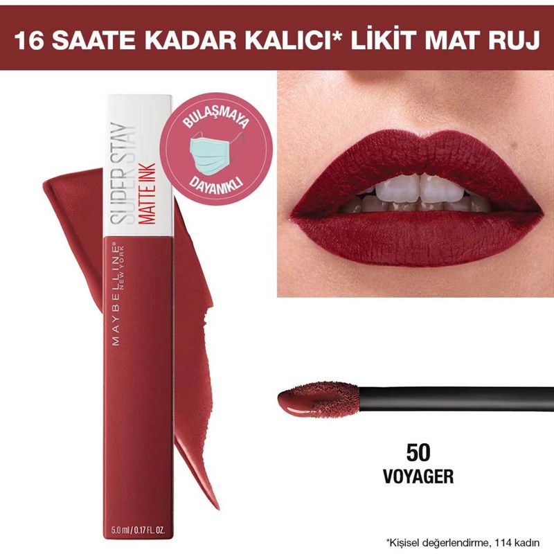 Maybelline New York Superstay Matte Ink Likit Ruj No. 50