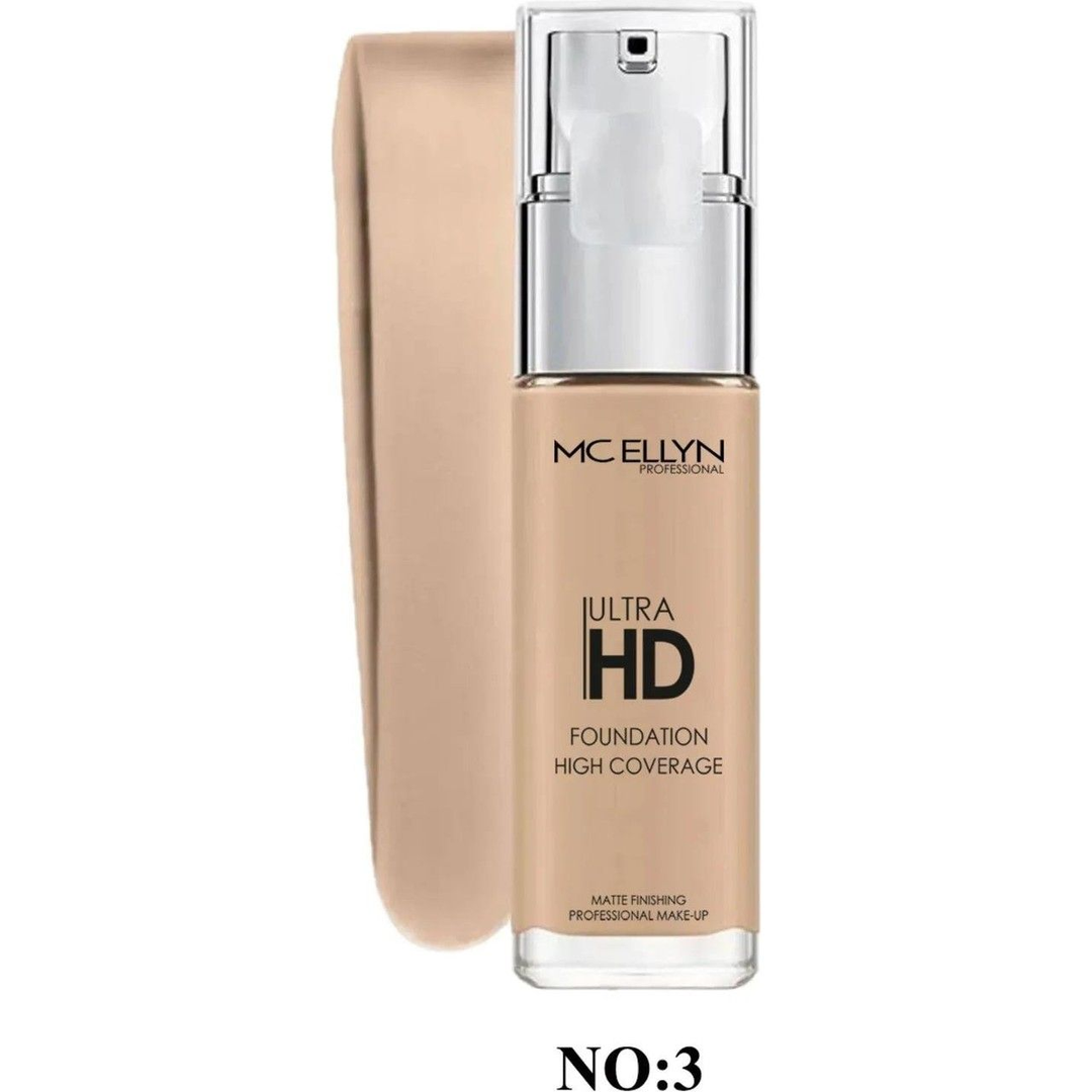 Mc Ellyn Professıonal Ultra Hd Foundatıon (No:03) Hıgh Coverage 40 ml (Cam Şişe)