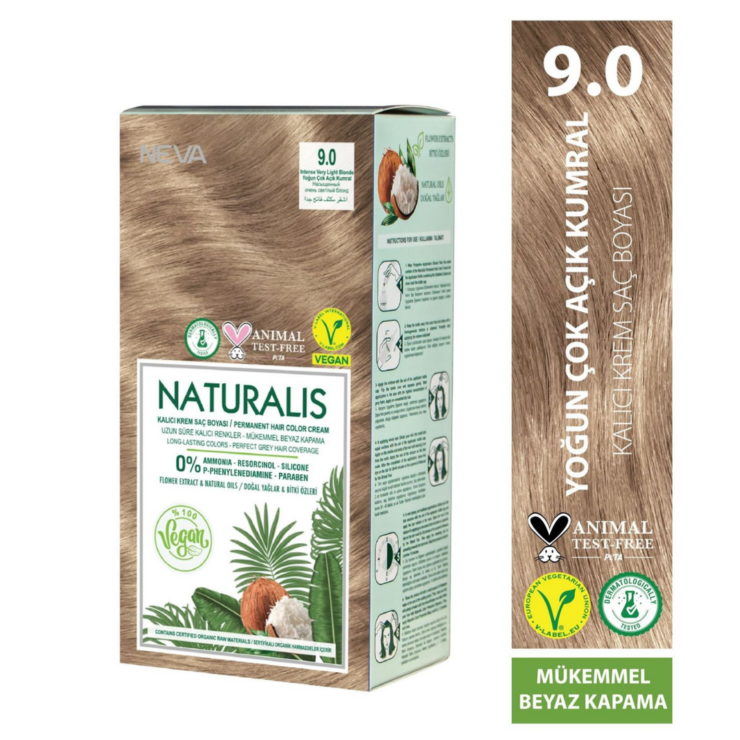 Nevacolor Naturalis Vegan Kalıcı Krem Saç Boyası Seti 9.0 YOĞUN Ç.AÇIK KUMRAL