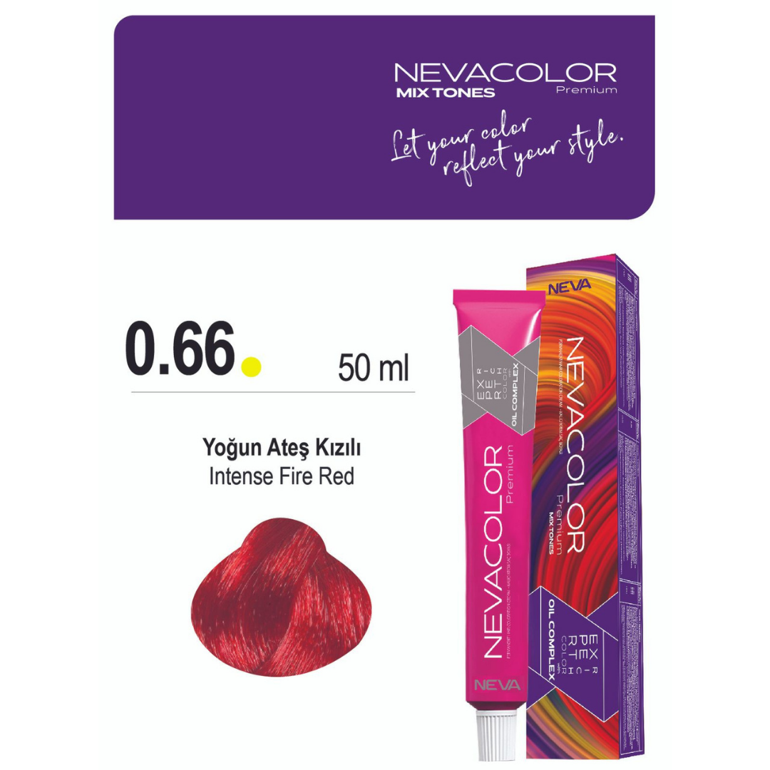 Nevacolor Tüp Saç Boyası 0.66 Yoğun Ateş Kızılı