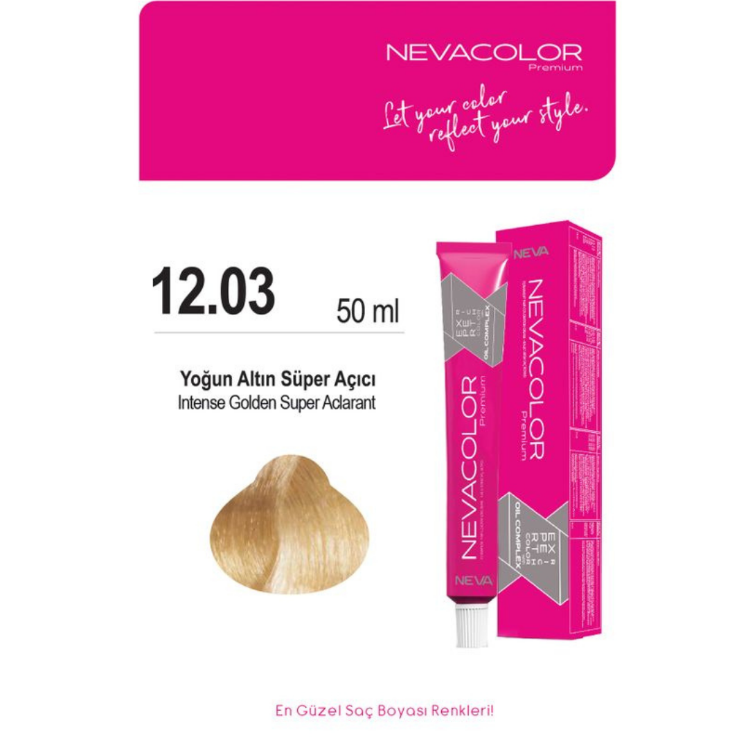 Nevacolor Tüp Saç Boyası 12.03 Yoğun Altın Süper Açıcı 