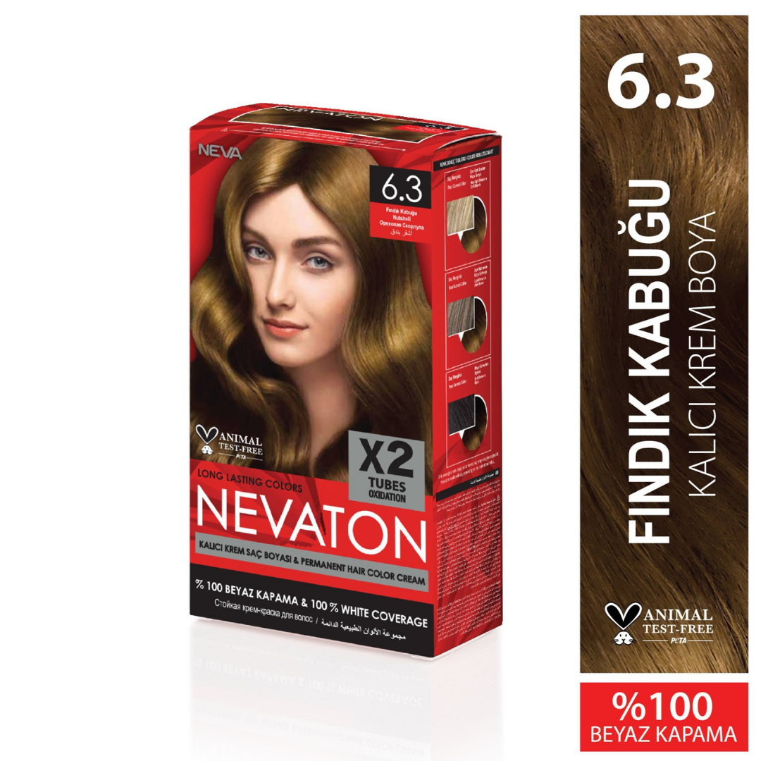 Nevaton Kalıcı Krem Saç Boyası 6.3 Fındık Kabuğu