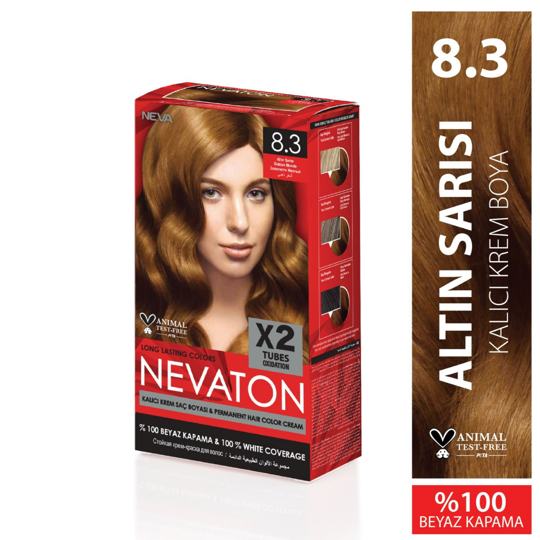Nevaton Kalıcı Krem Saç Boyası 8.3 Altın Sarısı
