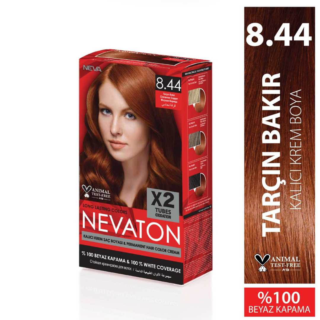 Nevaton Kalıcı Krem Saç Boyası 8.44 Tarçın Bakır