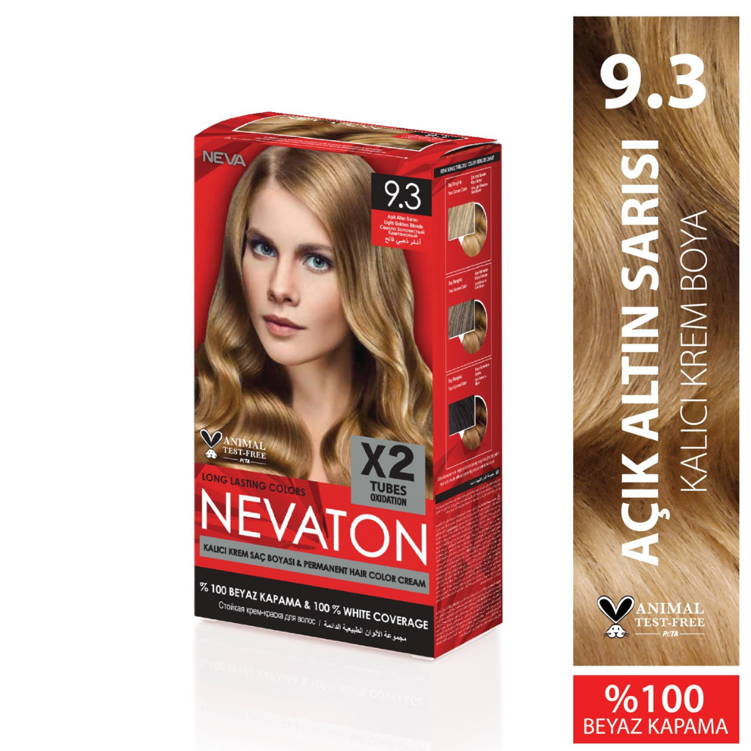 Nevaton Kalıcı Krem Saç Boyası 9.3 Altın Sarısı