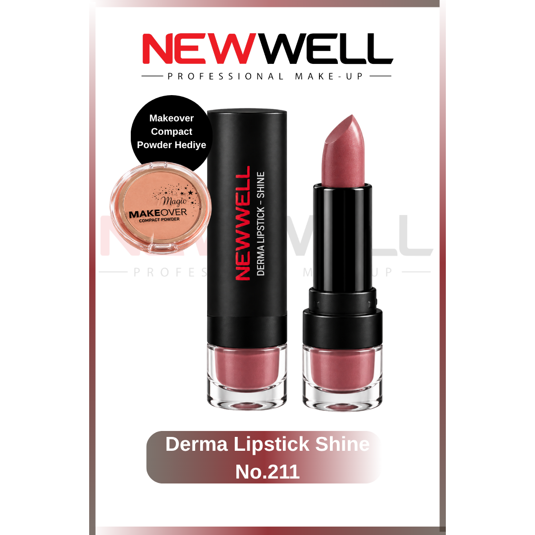 New Well Derma Lipstick Shine No.211 & Makeover Compact Powder Hediye
