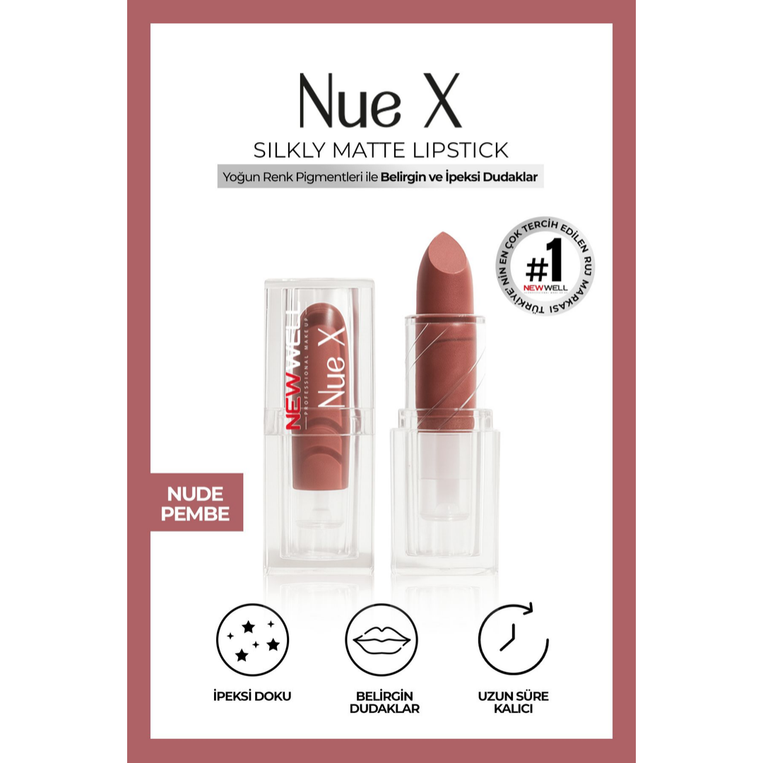 New Well Nue X Silkly Matte Lipstick Nude Pembe 01