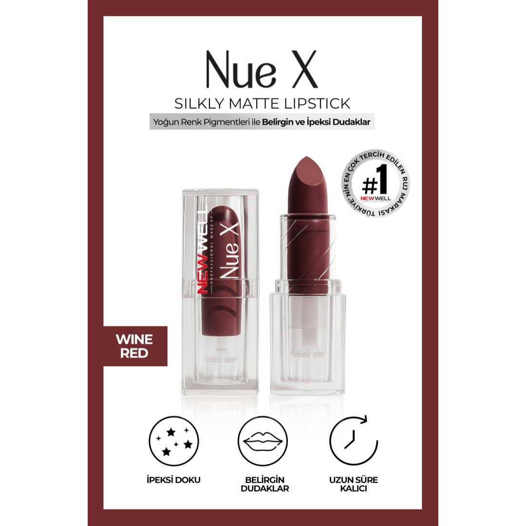 New Well Nue X Silkly Matte Lipstick Wine Red 06
