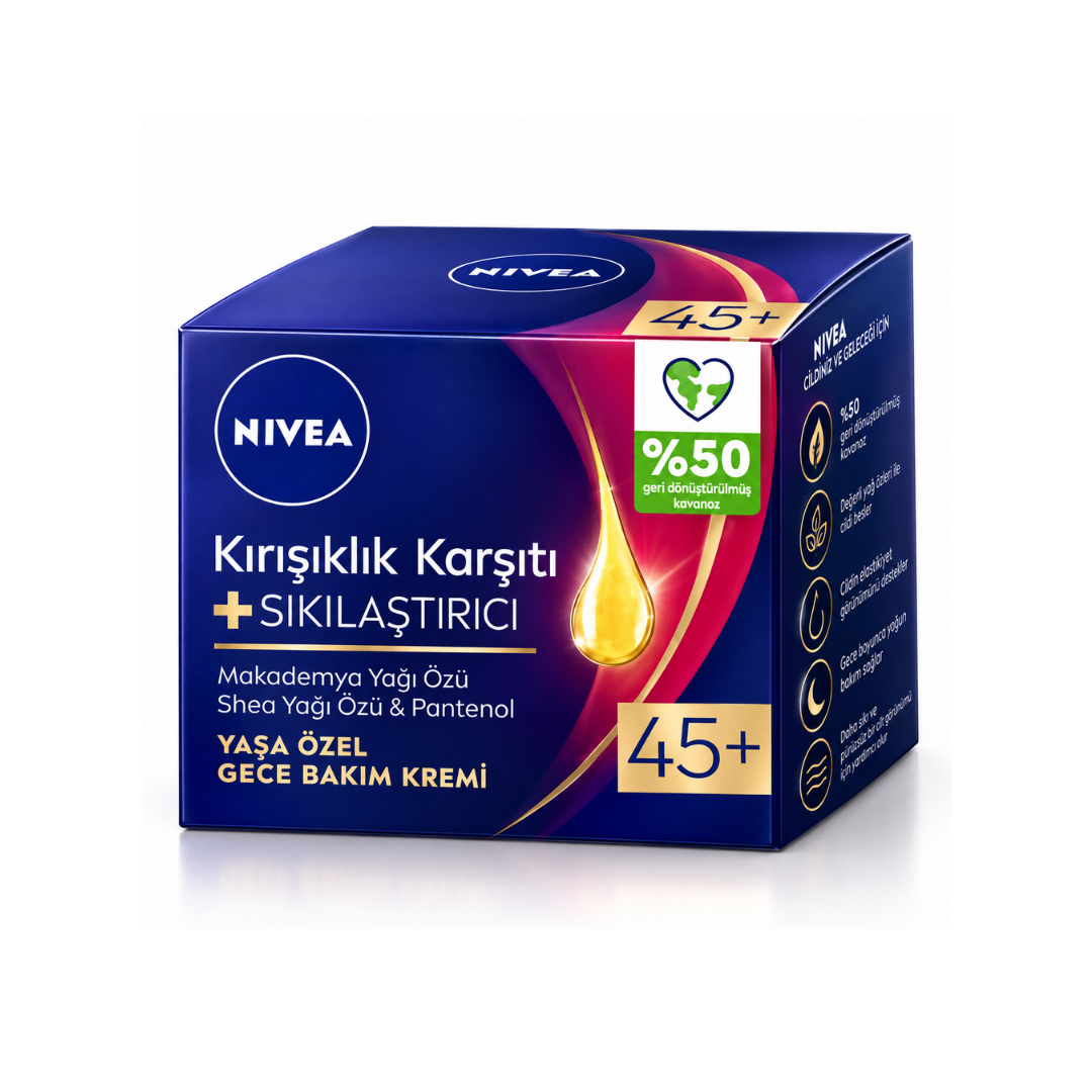 Nivea Kırışıklık Karşıtı + Sıkılaştırıcı 40 Yaş Üstü Gece Kremi 50ml