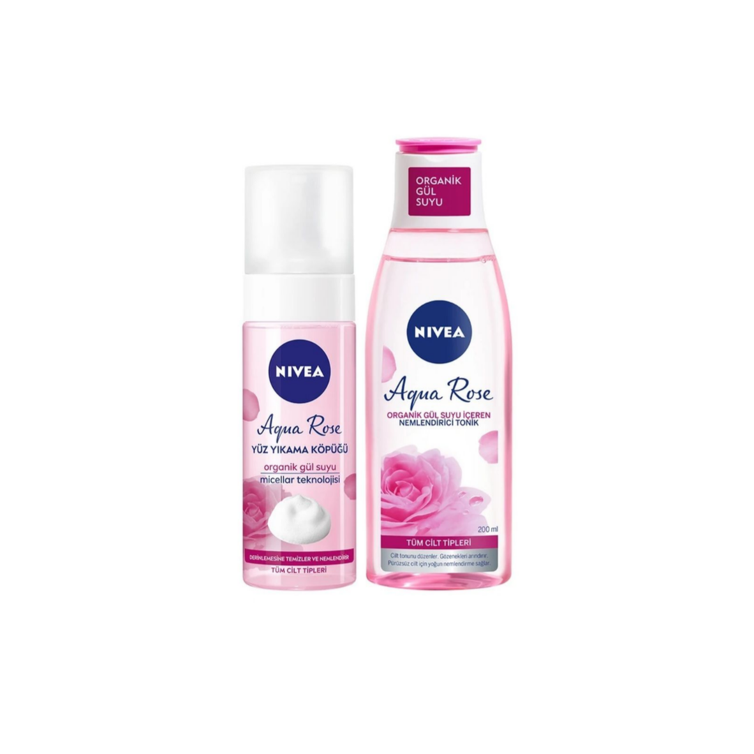 Nivea Yüz Bakım Aqua Rose Yüz Yıkama Köpüğü 150 ML + Tonik 200 ML