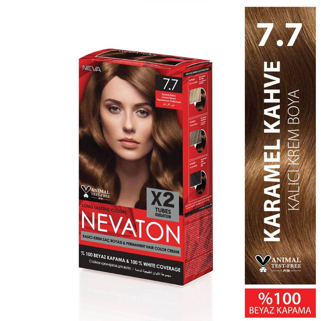 NNevaton Kalıcı Krem Saç Boyası 7.7 Karamel Kahve
