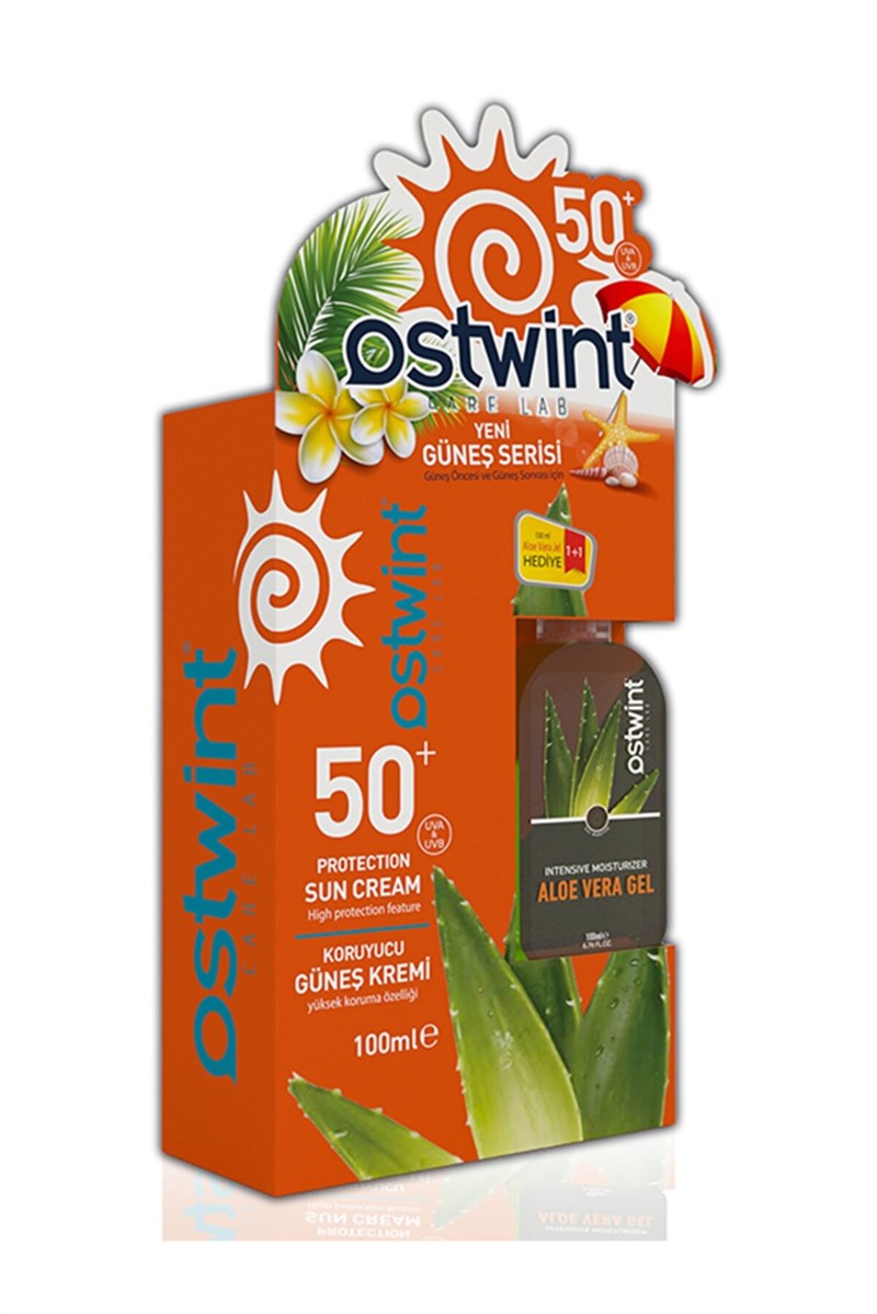 Ostwint Koruyucu Güneş Kremi 50 Spf 100 ml + 100ml Aloe Vera Jel Hediye
