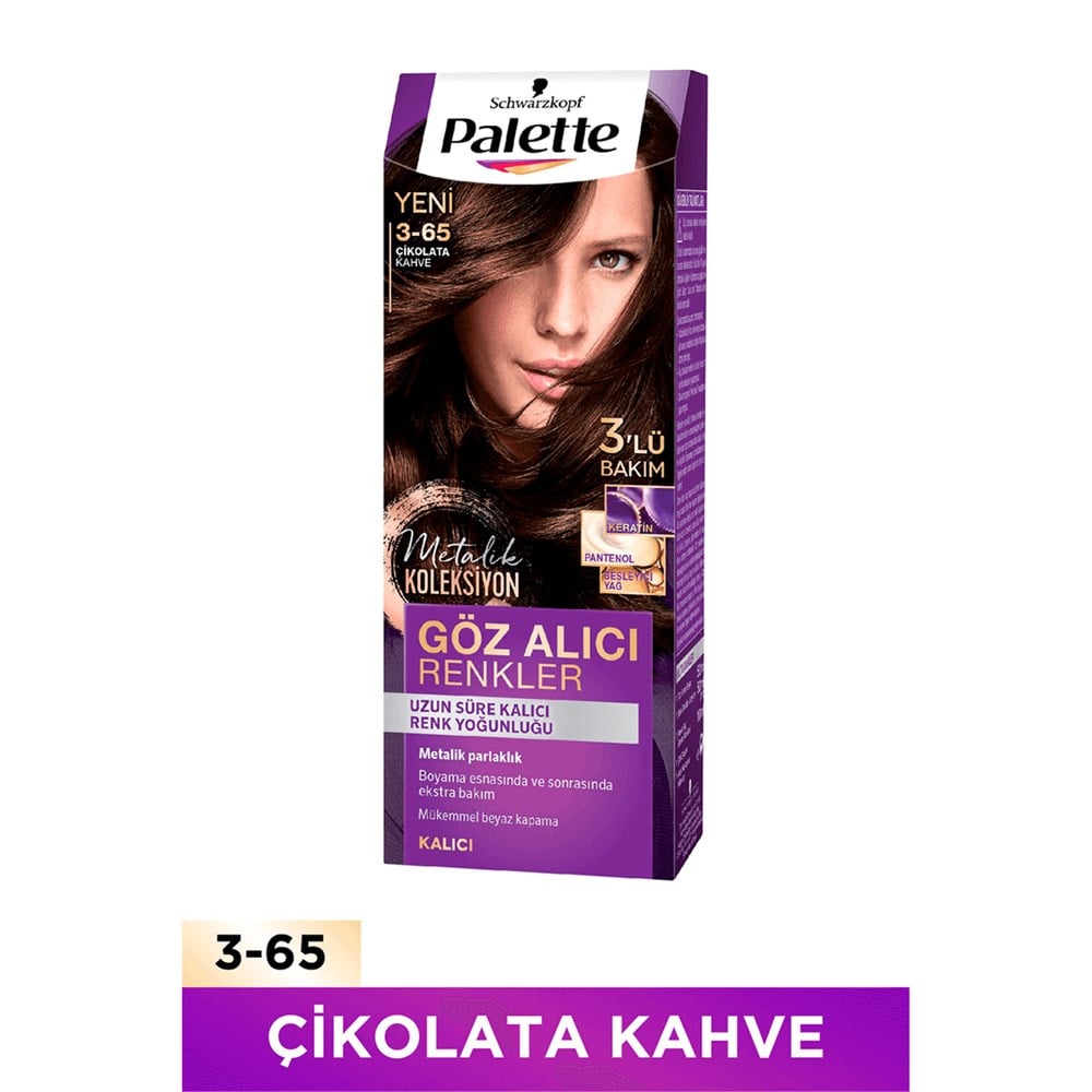 Palette Göz Alıcı Renkler Saç Boyası 3-65 Çikolata Kahve