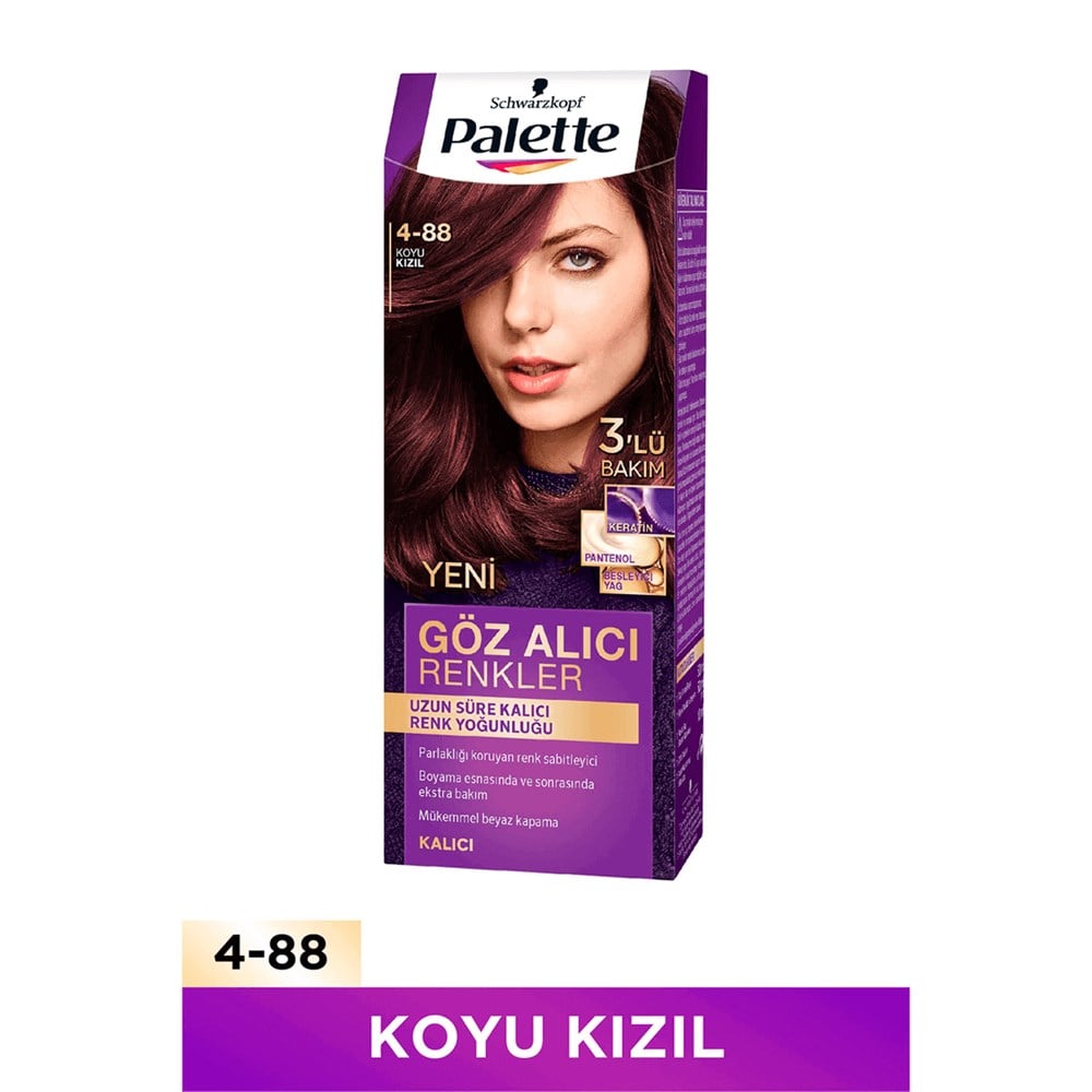 Palette Göz Alıcı Renkler Saç Boyası 4-88 Koyu Kızıl