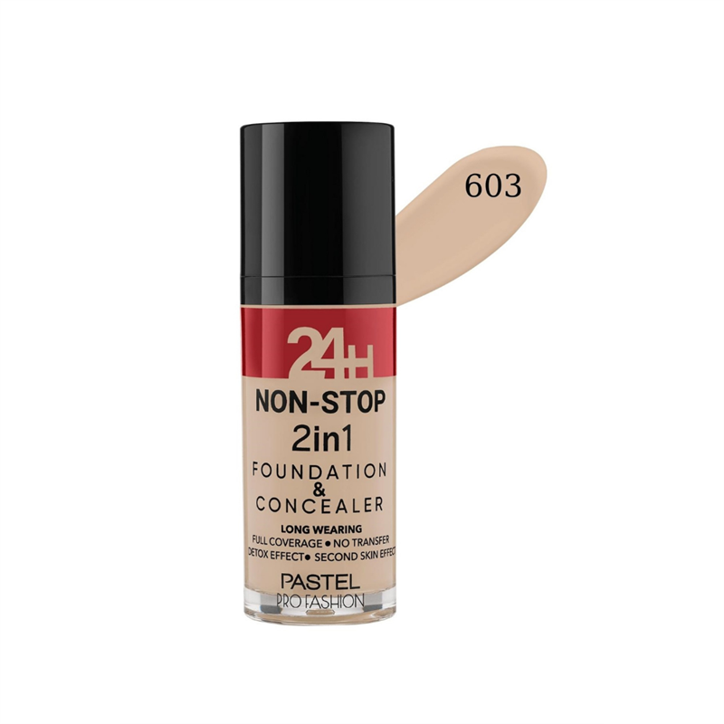 Pastel 24H 2in1 Fondöten ve Kapatıcı 603 Ivory