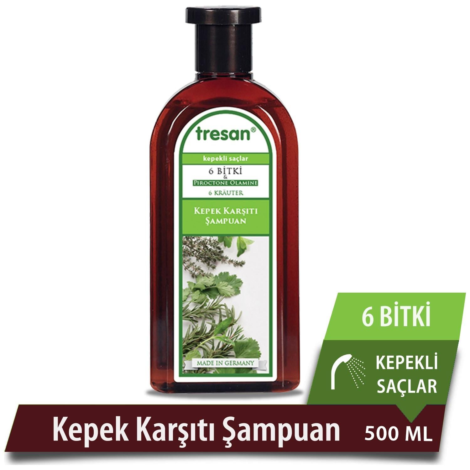 Tresan 6 Bitki Kepek Karşıtı Bakım Şampuanı Kepekli Saçlar 500 ml
