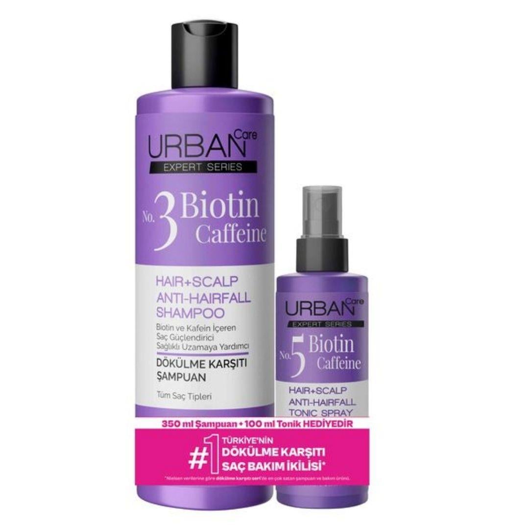 Urban Care Expert Biotin & Kafein Saç Dökülmesine Karşı Şampuan 350 ml + Tonik 100 ml