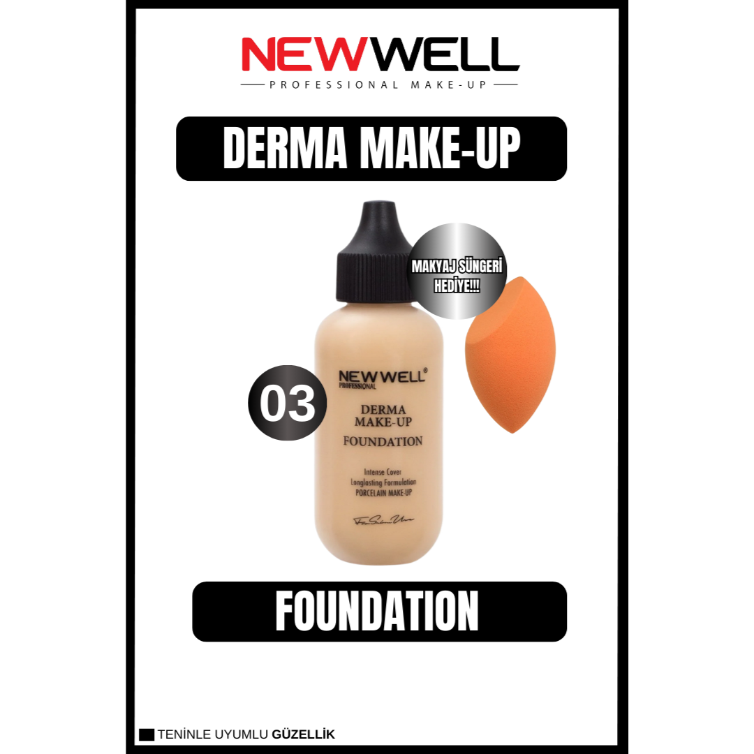  NEWWELL LONG LASTİNG FONDÖTEN 50ML. 03| DERMA MAKE UP COVER
