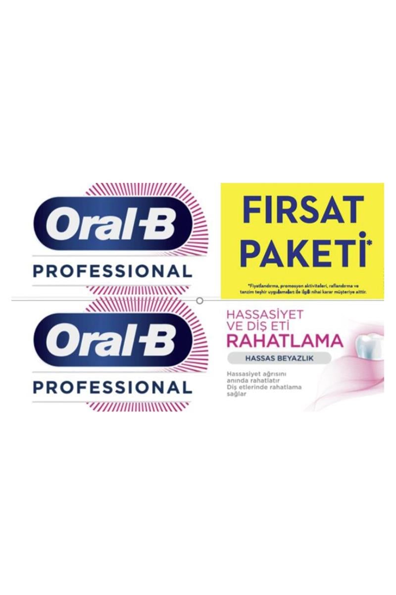  Oral-B Professional Diş Macunu Hassasiyet ve Diş Eti Rahatlama 75 ml 2li  fırsat paketi