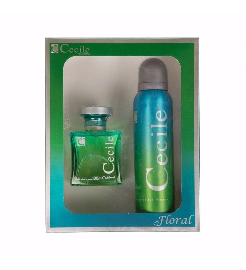 Cecile Floral Kadın Parfüm Seti Edt 100 ml ve Deodorant 150 ml