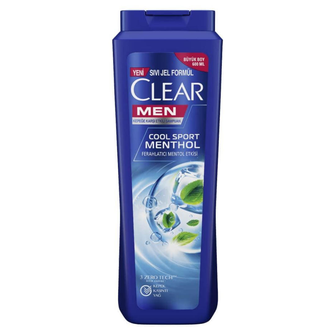 Clear Men Kepeğe Karşı Etkili Şampuan Cool Sport Menthol Ferahlatıcı Mentol Etkisi 600 ML