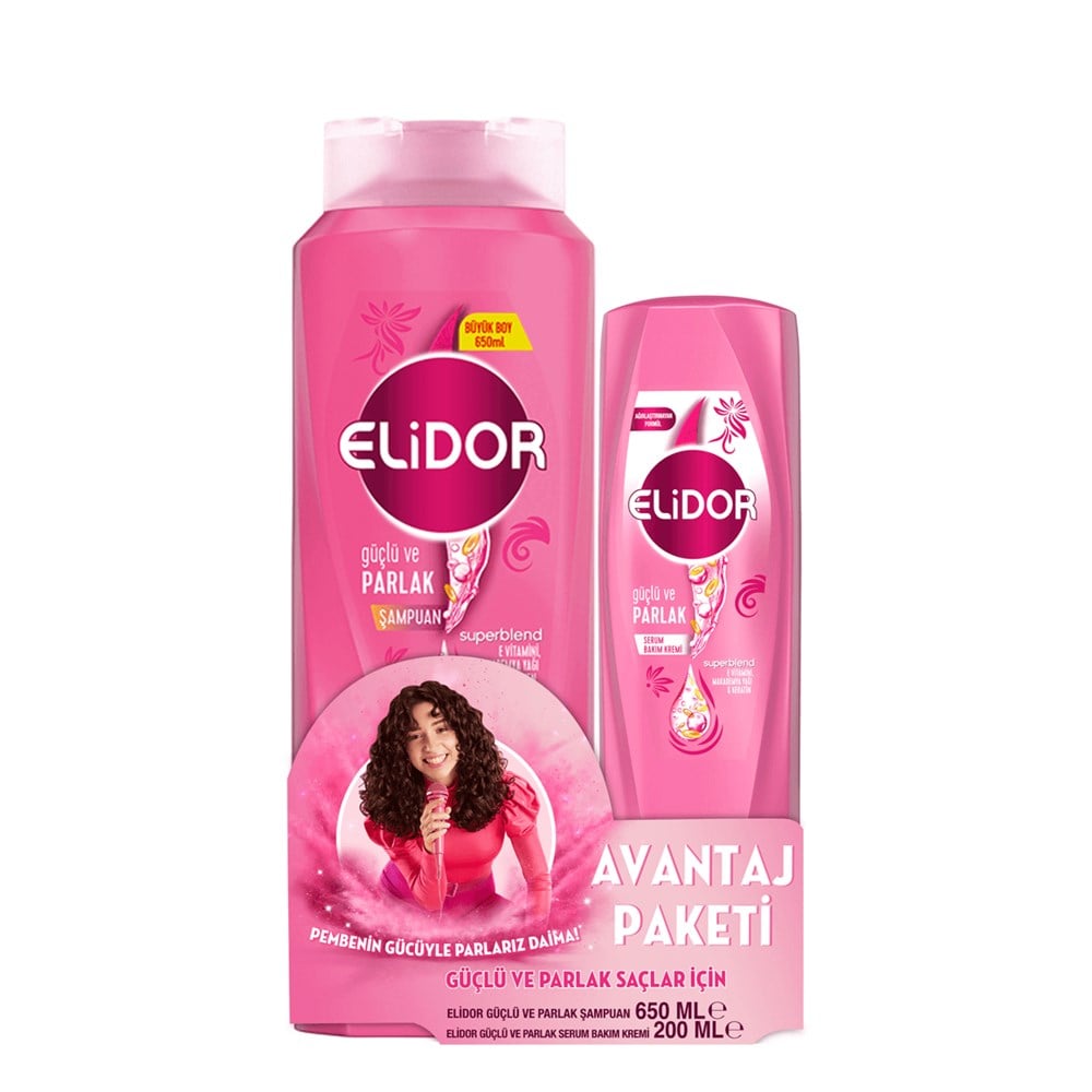 Elidor Güçlü ve Parlak Şampuan 650 ml ve Saç Kremi 200 ml Seti