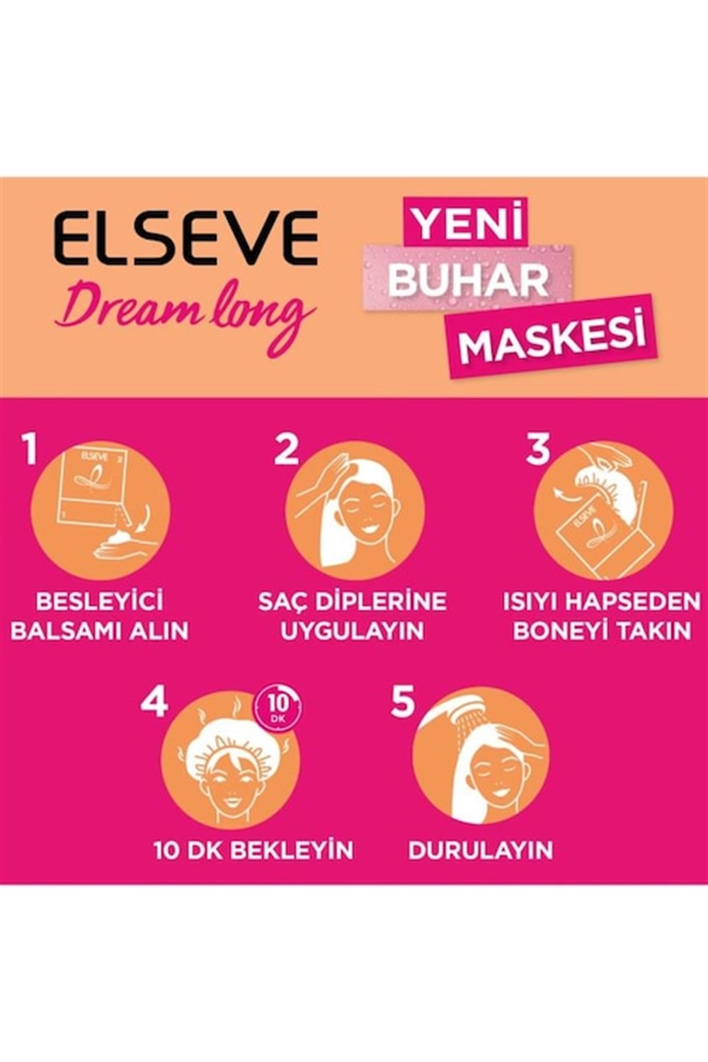 Elseve Dream Long Buhar Saç Maskesi 20 ml, Altintepeshop.com'da En Uygun  Fiyatlar