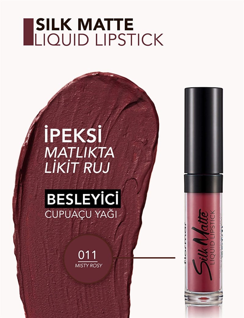 Flormar Silk Matte Liquid Lipstick Ruj - 11 Mısty Rosy