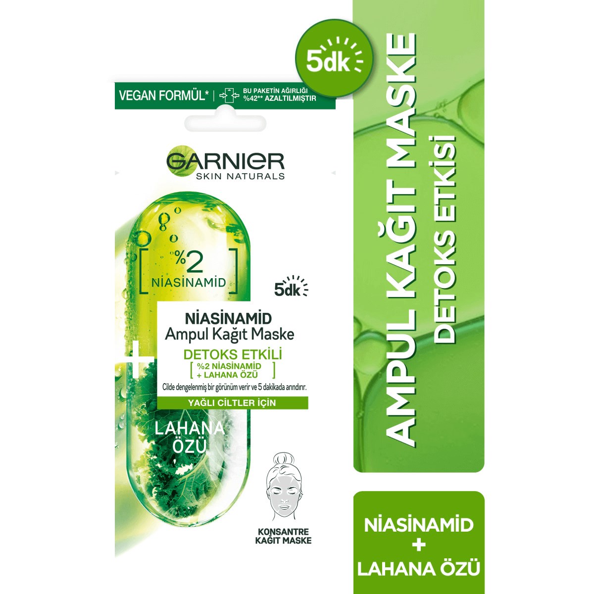 Garnier Ampul Kağıt Maske Niasinamid Detox Etkisi 1 Adet