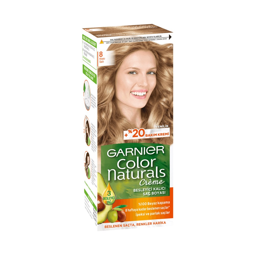 Garnier Color Naturals Saç Boyası Koyu Sarı No: 8