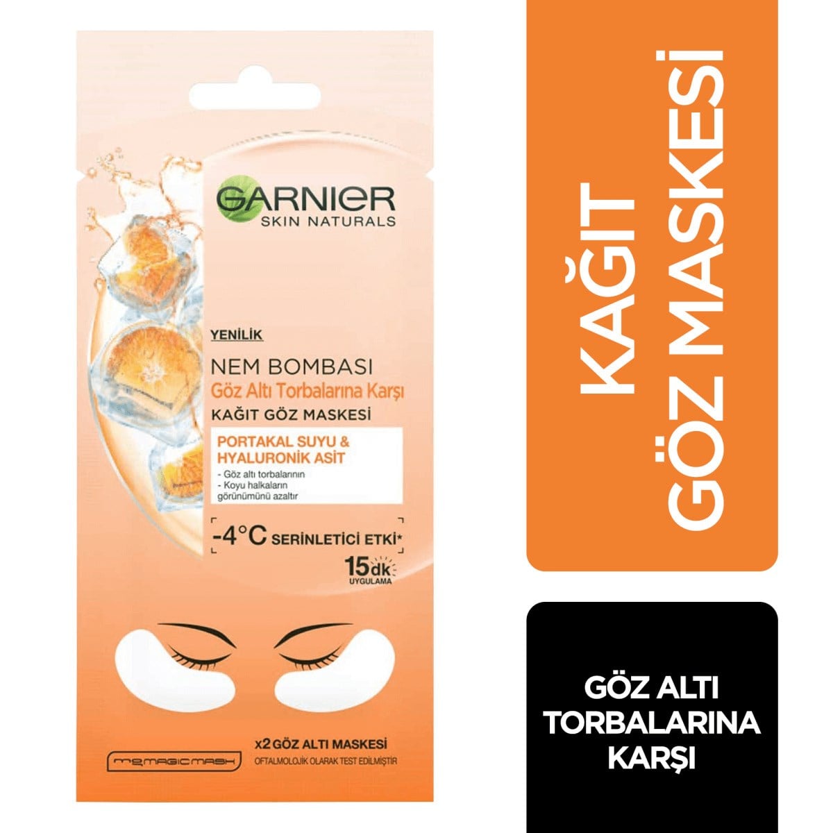 Garnier Nem Bombası Kağıt Göz Maskesi Portakallı 1 Adet