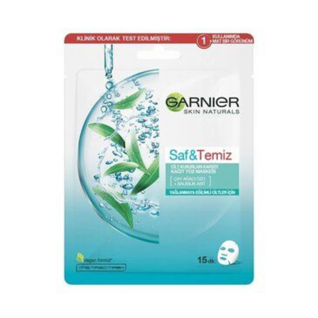 Garnier Saf ve Temiz Cilt Kusurları Karşıtı Kağıt Yüz Maskesi
