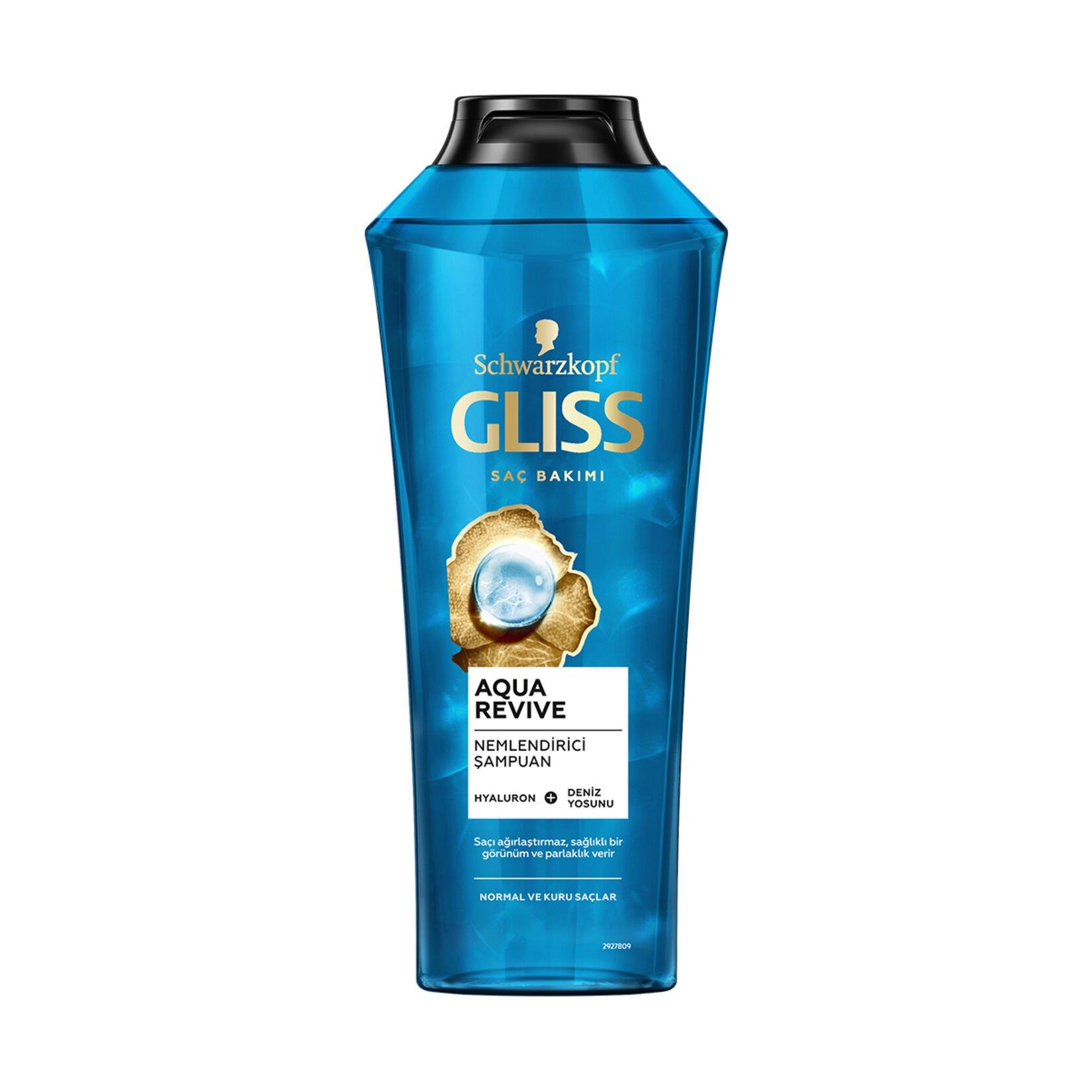 Gliss Aqua Revive Nemlendirici Şampuan Hyaluron ve Deniz Yosunu Özü ile 500 ml