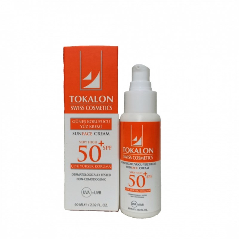 GÜNEŞ KORUYUCU YÜZ KREMİ - TOKALON SUN FACE CREAM 50 SPF - 60 ML