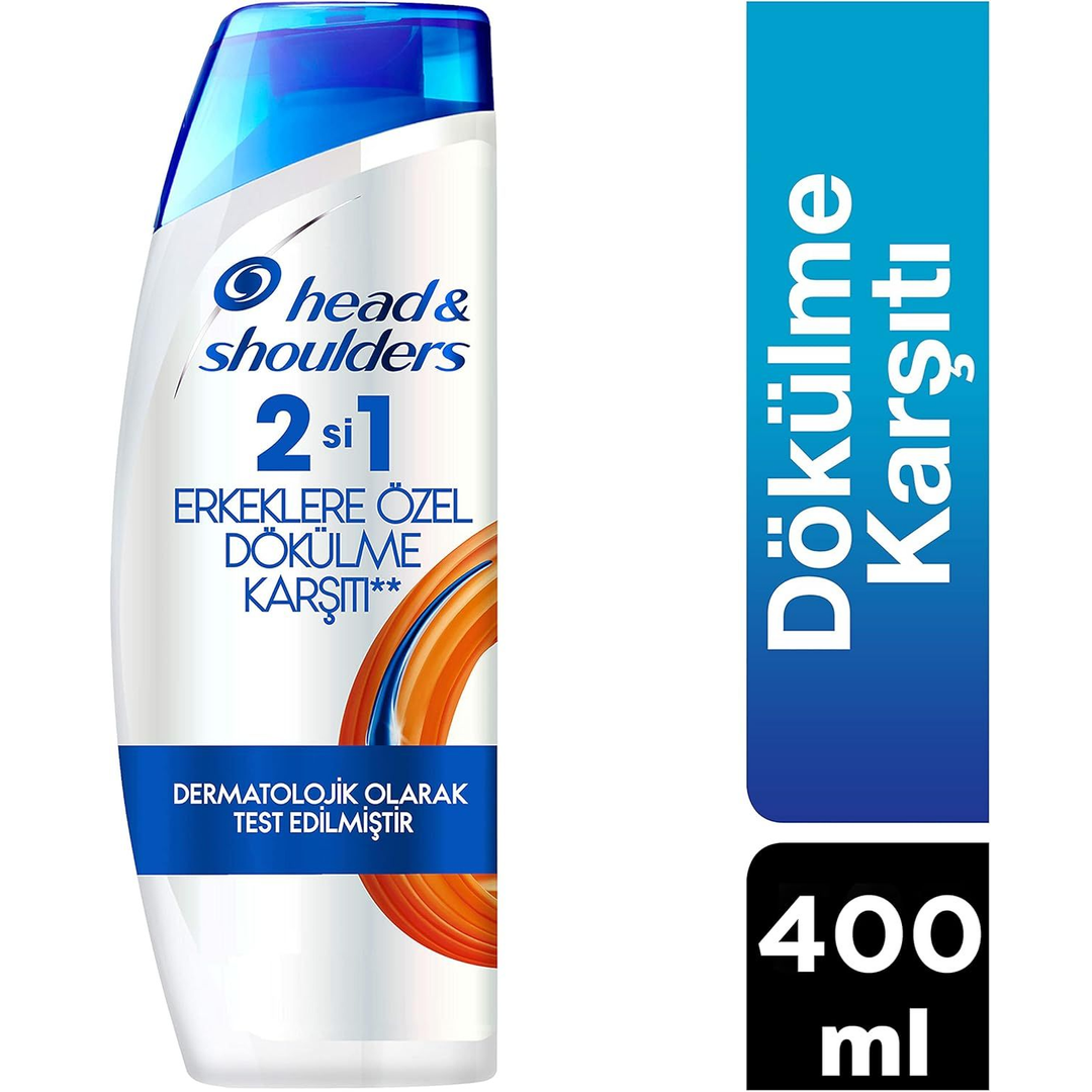 Head & Shoulders 2'si 1 Arada Şampuan Erkeklere Özel Dökülme Karşıtı ve Kepeğe Karşı Etkili, 400 ml
