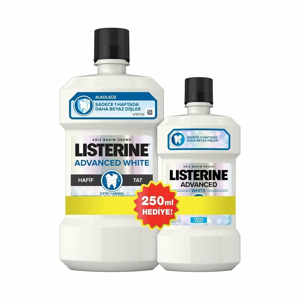 Listerine Advanced White 500 ml + 250 ml Ağız Suyu
