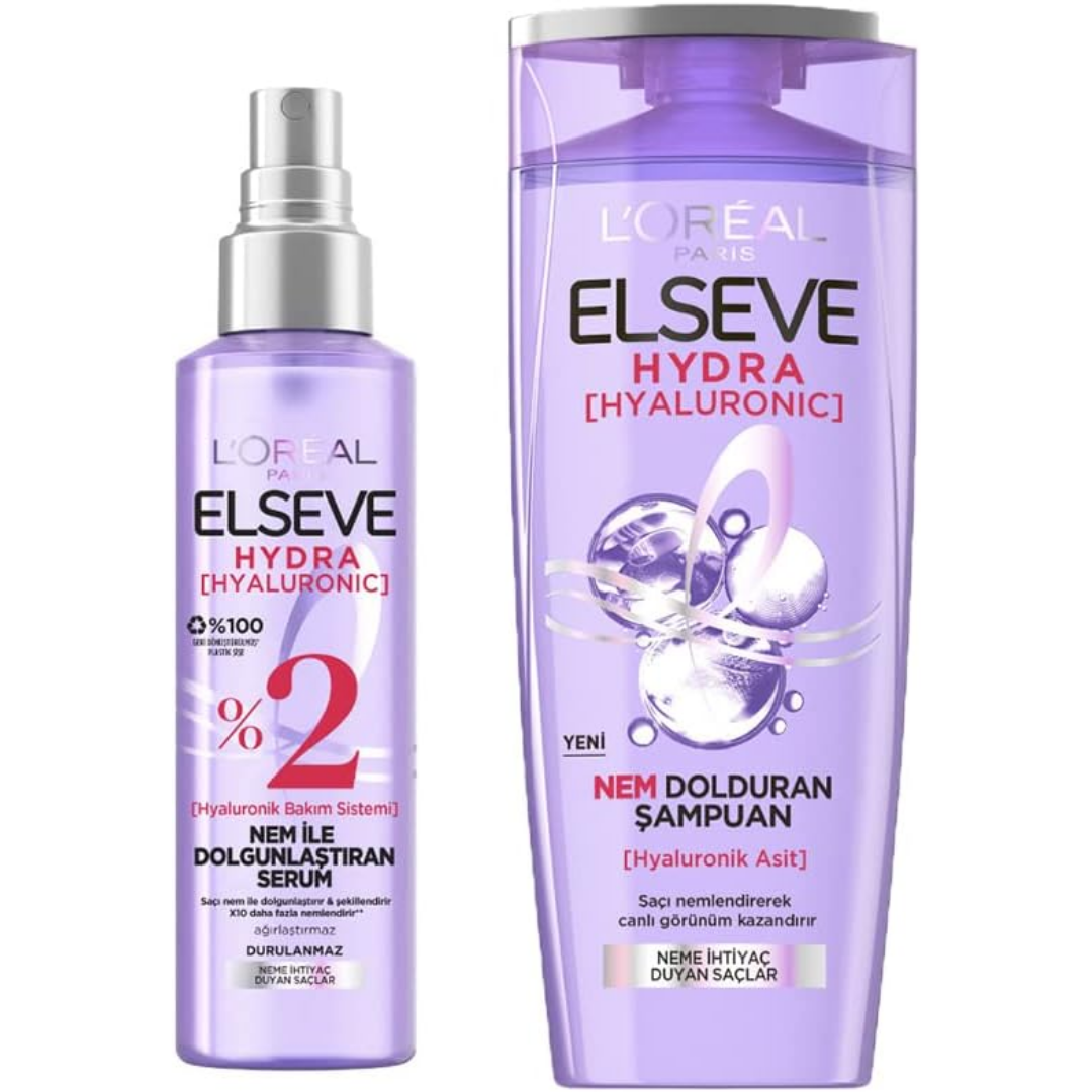 L'Oréal Paris Elseve Hydra (Hyaluronic) Nem Dolduran Şampuan + Nem ile Dolgunlaştıran Serum 150 ml