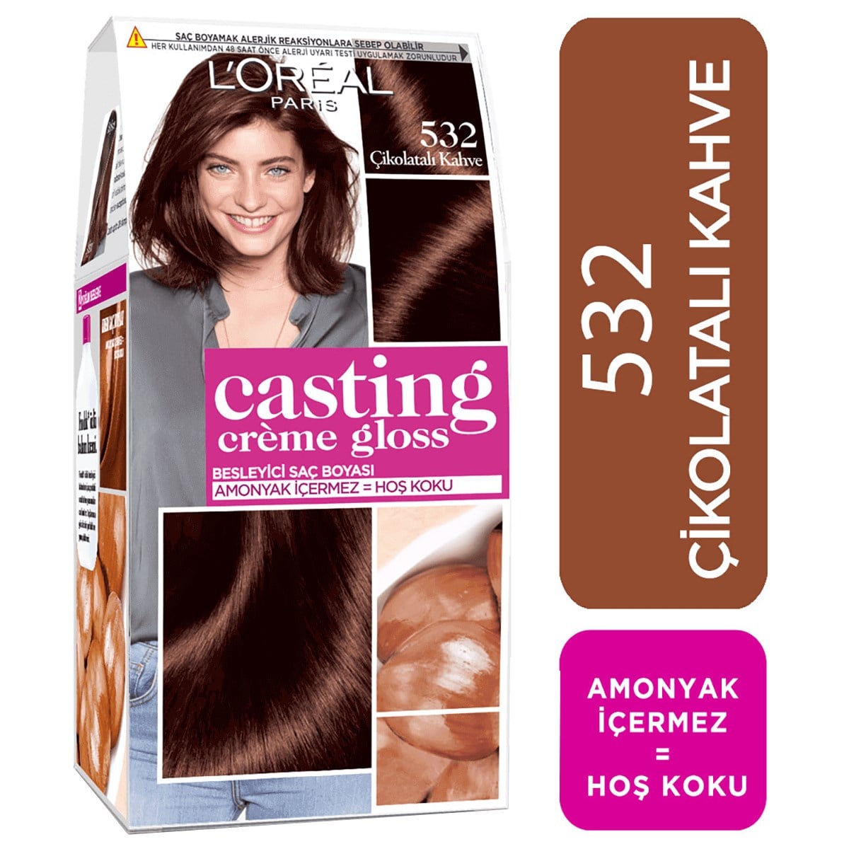 L'Oreal Paris Casting Amonyaksız Besleyici Saç Boyası Çikolatalı Kahve 532