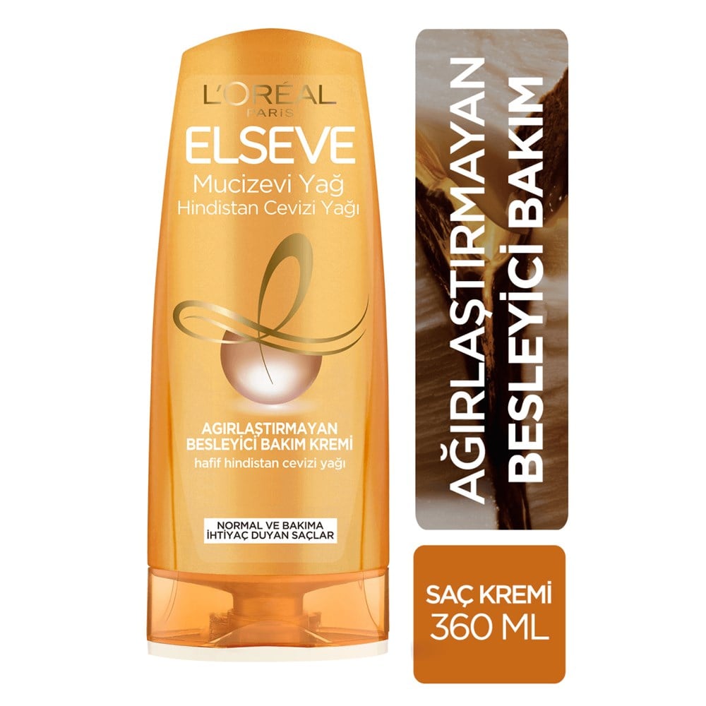 L'Oreal Paris Elseve Mucizevi Hindistan Cevizi Yağı Ağırlaştırmayan Besleyici Bakım Kremi 360 ml