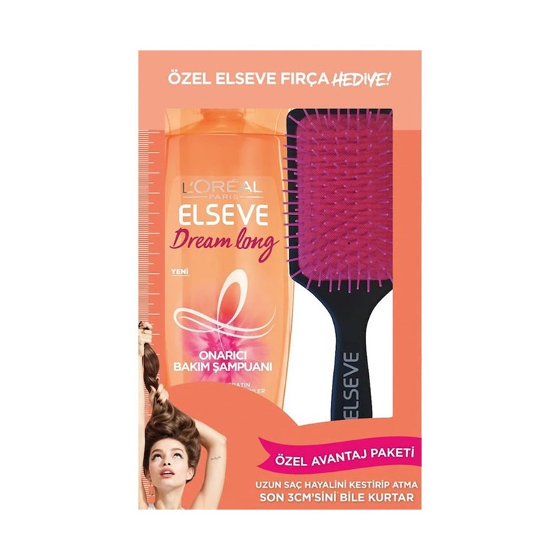 L'Oreal Paris Elseve Şampuan Dream Long 520 ml + Saç Fırçası
