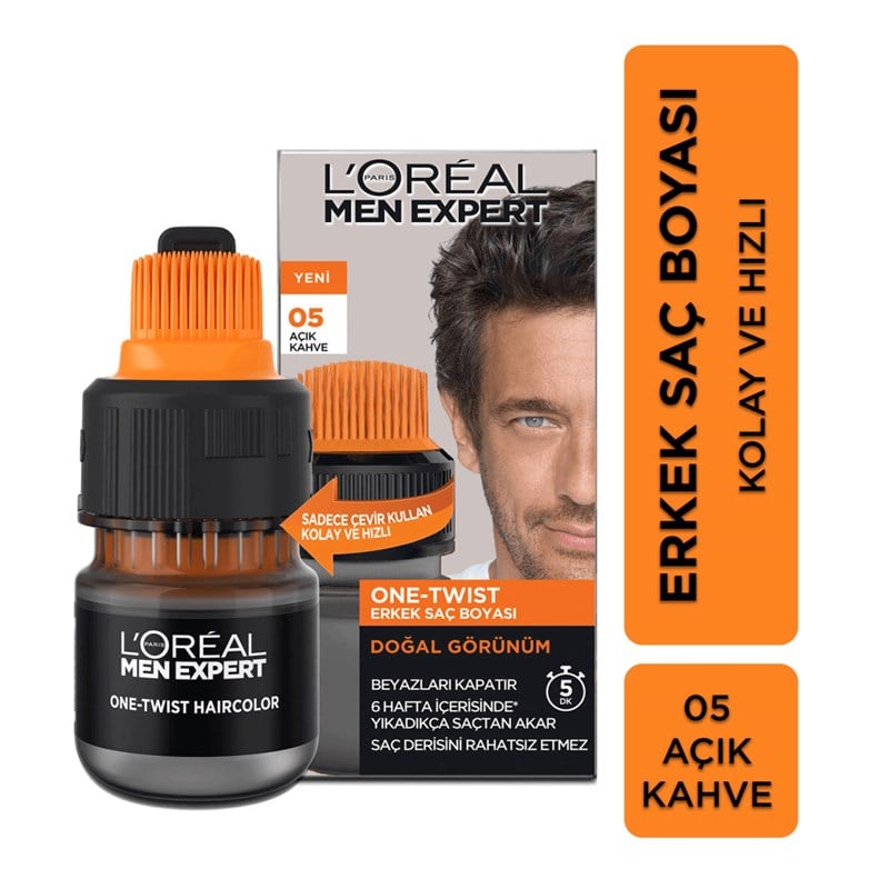 L'Oreal Paris Men Expert One-Twist Erkek Saç Boyası Açık Kahve No: 05