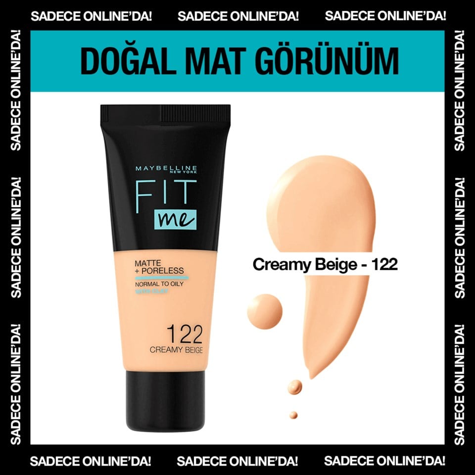 Maybelline New York Fit Me Matte Fondöten No. 122 Creamy Beige