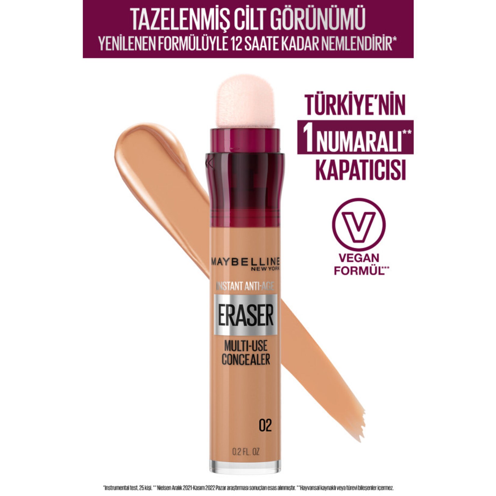 Maybelline New York Instant Anti Age Eraser Kapatıcı No: 02 Nude